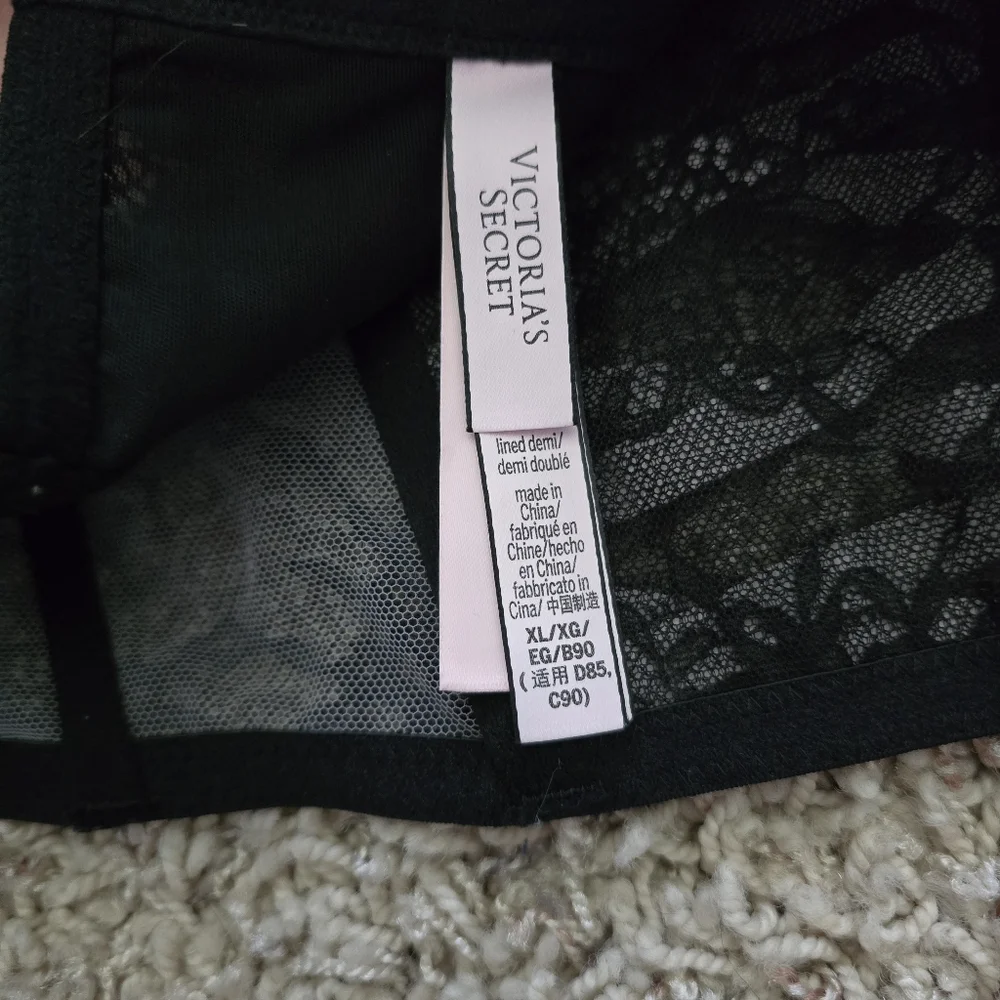 Victoria's Secret Dream Angels Black Lace Longline Bra Bustier Black Pink - XL - Picture 6 of 6
